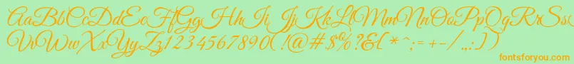 GoodVibesPro Font – Orange Fonts on Green Background