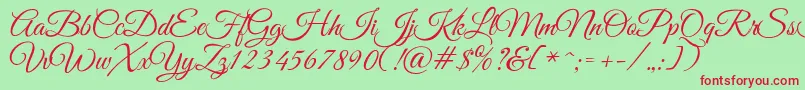 GoodVibesPro Font – Red Fonts on Green Background