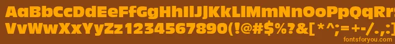 Antiqueolitcom-Schriftart – Orangefarbene Schriften auf braunem Hintergrund