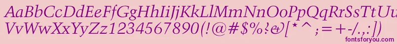 ActivaItalic Font – Purple Fonts on Pink Background