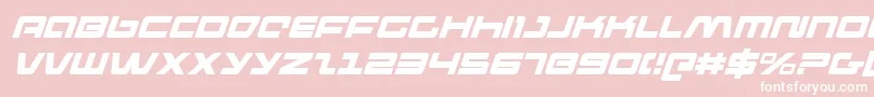 PulseRifleItalic-Schriftart – Weiße Schriften auf rosa Hintergrund