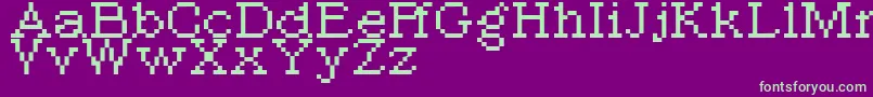 Czcionka Pixroma8 – zielone czcionki na fioletowym tle