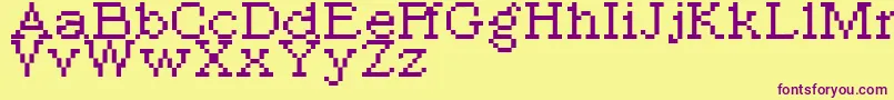 Шрифт Pixroma8 – фиолетовые шрифты на жёлтом фоне