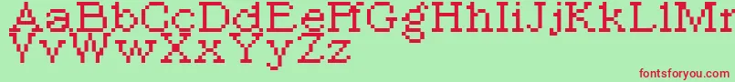 フォントPixroma8 – 赤い文字の緑の背景