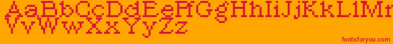fuente Pixroma8 – Fuentes Rojas Sobre Fondo Naranja