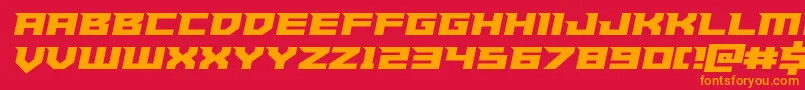 Paladinssemiital Font – Orange Fonts on Red Background