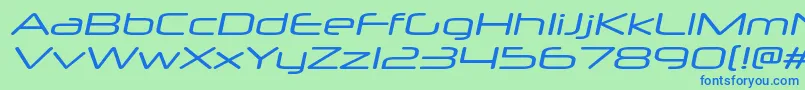 Шрифт NeuropolxxpItalic – синие шрифты на зелёном фоне