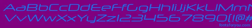 NeuropolxxpItalic-fontti – siniset fontit violetilla taustalla