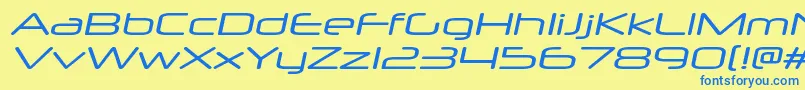 NeuropolxxpItalic Font – Blue Fonts on Yellow Background