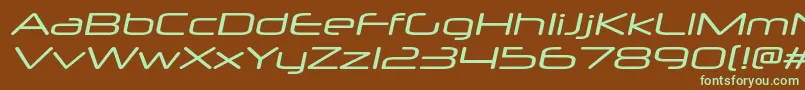 NeuropolxxpItalic Font – Green Fonts on Brown Background