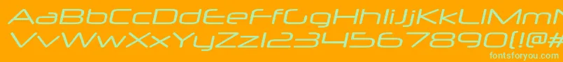 フォントNeuropolxxpItalic – オレンジの背景に緑のフォント