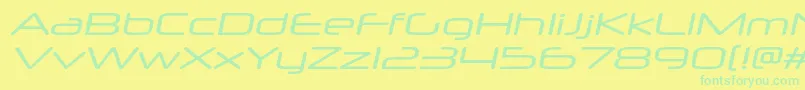 NeuropolxxpItalic-Schriftart – Grüne Schriften auf gelbem Hintergrund