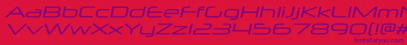 NeuropolxxpItalic-Schriftart – Violette Schriften auf rotem Hintergrund