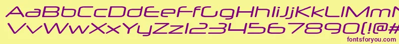 フォントNeuropolxxpItalic – 紫色のフォント、黄色の背景
