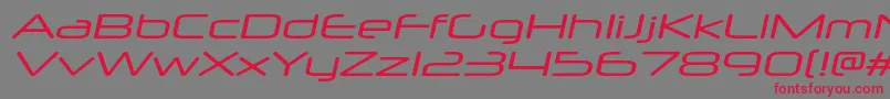 フォントNeuropolxxpItalic – 赤い文字の灰色の背景