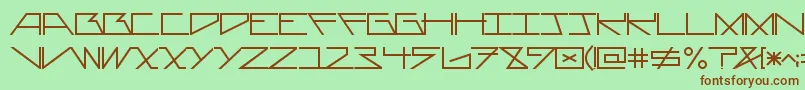 フォントAsteriskPlain – 緑の背景に茶色のフォント