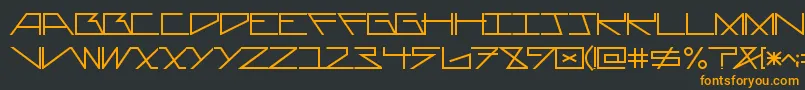 AsteriskPlain-fontti – oranssit fontit mustalla taustalla