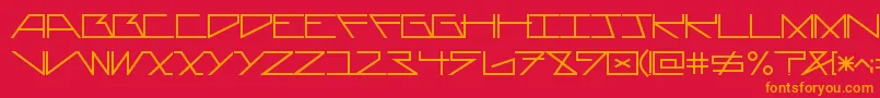 AsteriskPlain-fontti – oranssit fontit punaisella taustalla