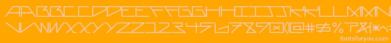 AsteriskPlain-fontti – vaaleanpunaiset fontit oranssilla taustalla