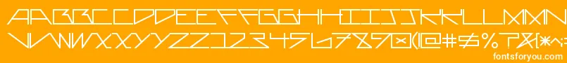 AsteriskPlain-fontti – valkoiset fontit oranssilla taustalla