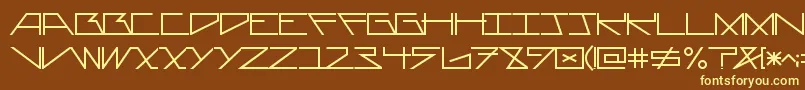 Fonte AsteriskPlain – fontes amarelas em um fundo marrom