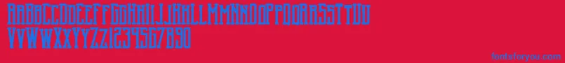 Fonte BlncRound – fontes azuis em um fundo vermelho