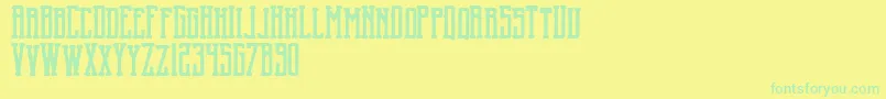 BlncRound-Schriftart – Grüne Schriften auf gelbem Hintergrund