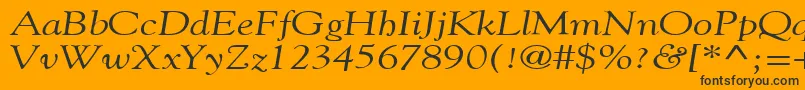 Fonte GildebroadItalic – fontes pretas em um fundo laranja