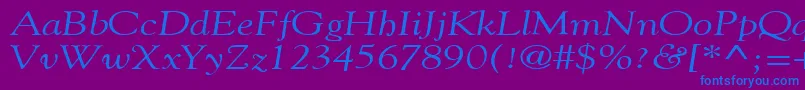 GildebroadItalic-fontti – siniset fontit violetilla taustalla