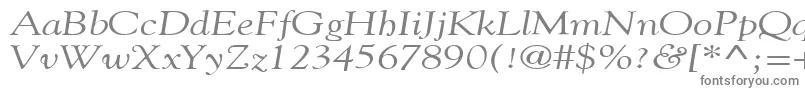 Fonte GildebroadItalic – fontes cinzas em um fundo branco