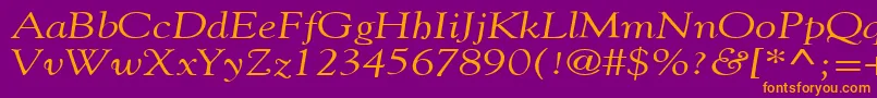 フォントGildebroadItalic – 紫色の背景にオレンジのフォント