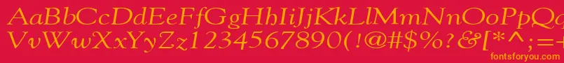 フォントGildebroadItalic – 赤い背景にオレンジの文字