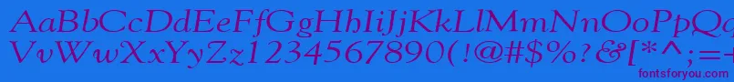 GildebroadItalic-Schriftart – Violette Schriften auf blauem Hintergrund