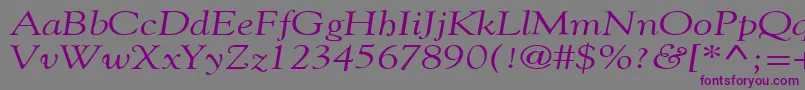 GildebroadItalic-fontti – violetit fontit harmaalla taustalla