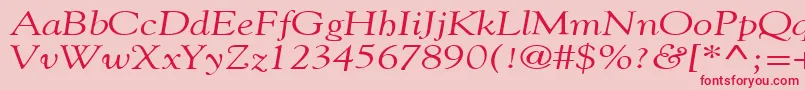 GildebroadItalic-fontti – punaiset fontit vaaleanpunaisella taustalla