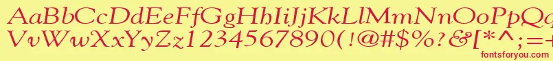 GildebroadItalic Font – Red Fonts on Yellow Background