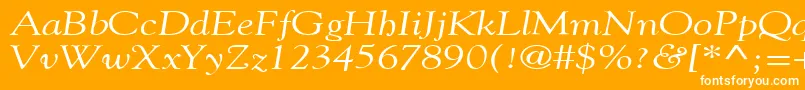 Czcionka GildebroadItalic – białe czcionki na pomarańczowym tle