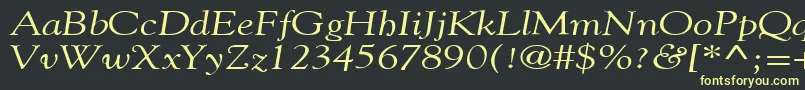 Czcionka GildebroadItalic – żółte czcionki na czarnym tle