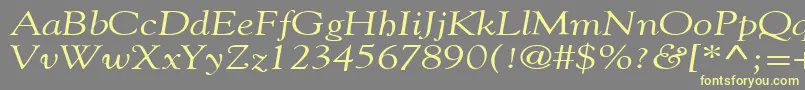 GildebroadItalic-fontti – keltaiset fontit harmaalla taustalla