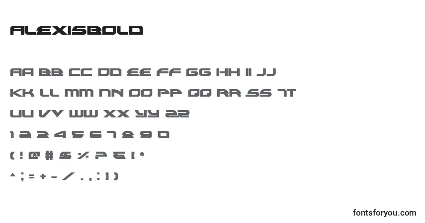 AlexisBold-fontti – aakkoset, numerot, erikoismerkit