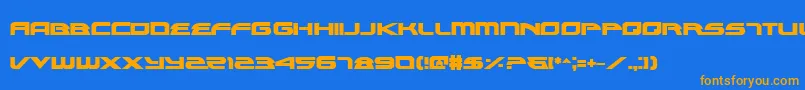 フォントAlexisBold – オレンジ色の文字が青い背景にあります。