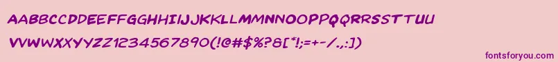 Kangaroocourtexpandital-Schriftart – Violette Schriften auf rosa Hintergrund
