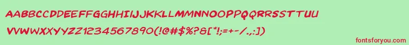 Kangaroocourtexpandital Font – Red Fonts on Green Background