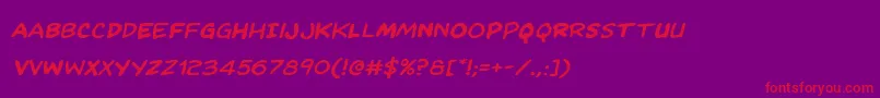 Kangaroocourtexpandital Font – Red Fonts on Purple Background