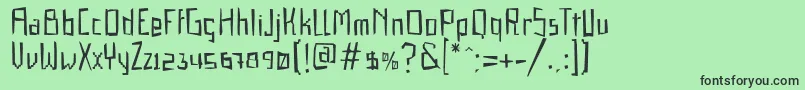 フォントGabardinaRegular – 緑の背景に黒い文字