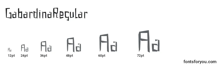 Größen der Schriftart GabardinaRegular (31590)