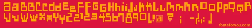 フォントDadasangieBold – 赤い背景にオレンジの文字