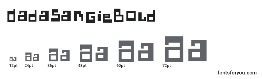 Размеры шрифта DadasangieBold