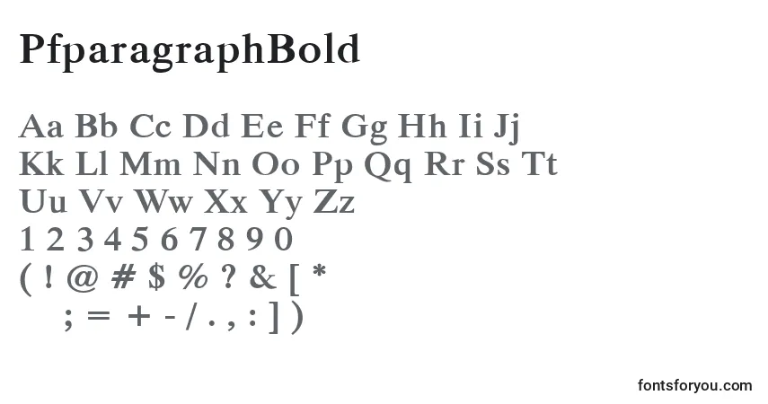 Schriftart PfparagraphBold – Alphabet, Zahlen, spezielle Symbole