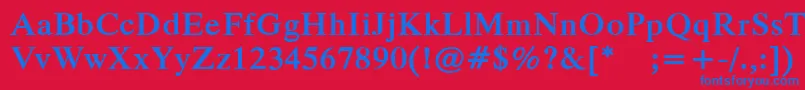 フォントPfparagraphBold – 赤い背景に青い文字